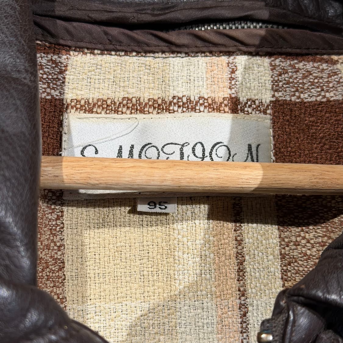 빈티지 브라운 헤비 소가죽 헌팅 자켓 L 카코트 상품이미지3