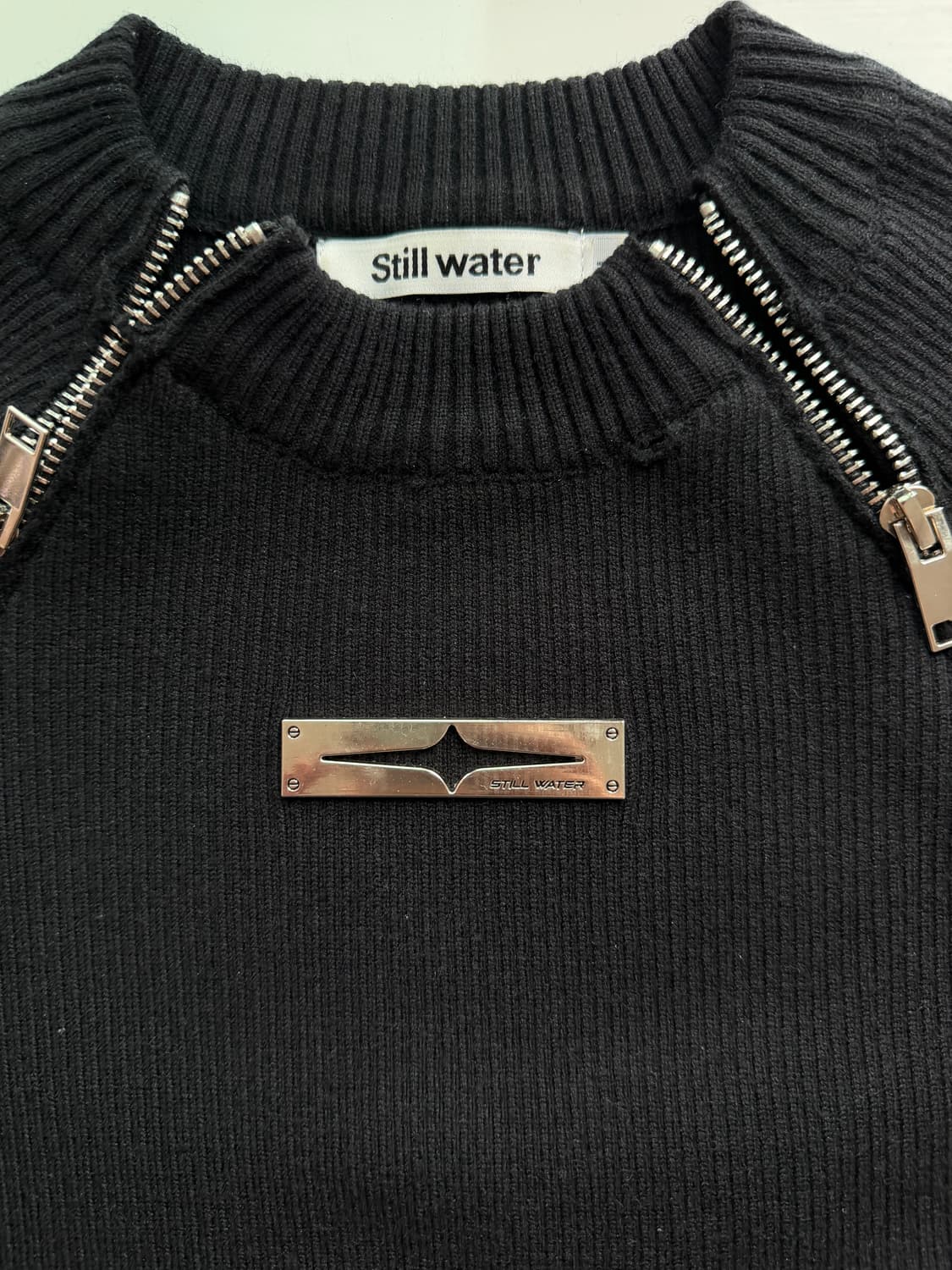 still water 반팔니트집업 상품이미지4