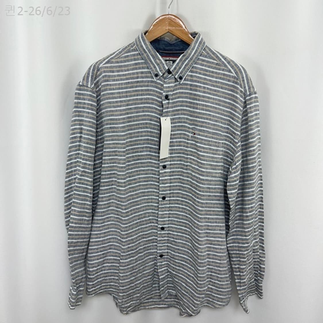 타미힐피거 남자 린넨100% 셔츠 남방 XL (미착용새제품) 상품이미지1