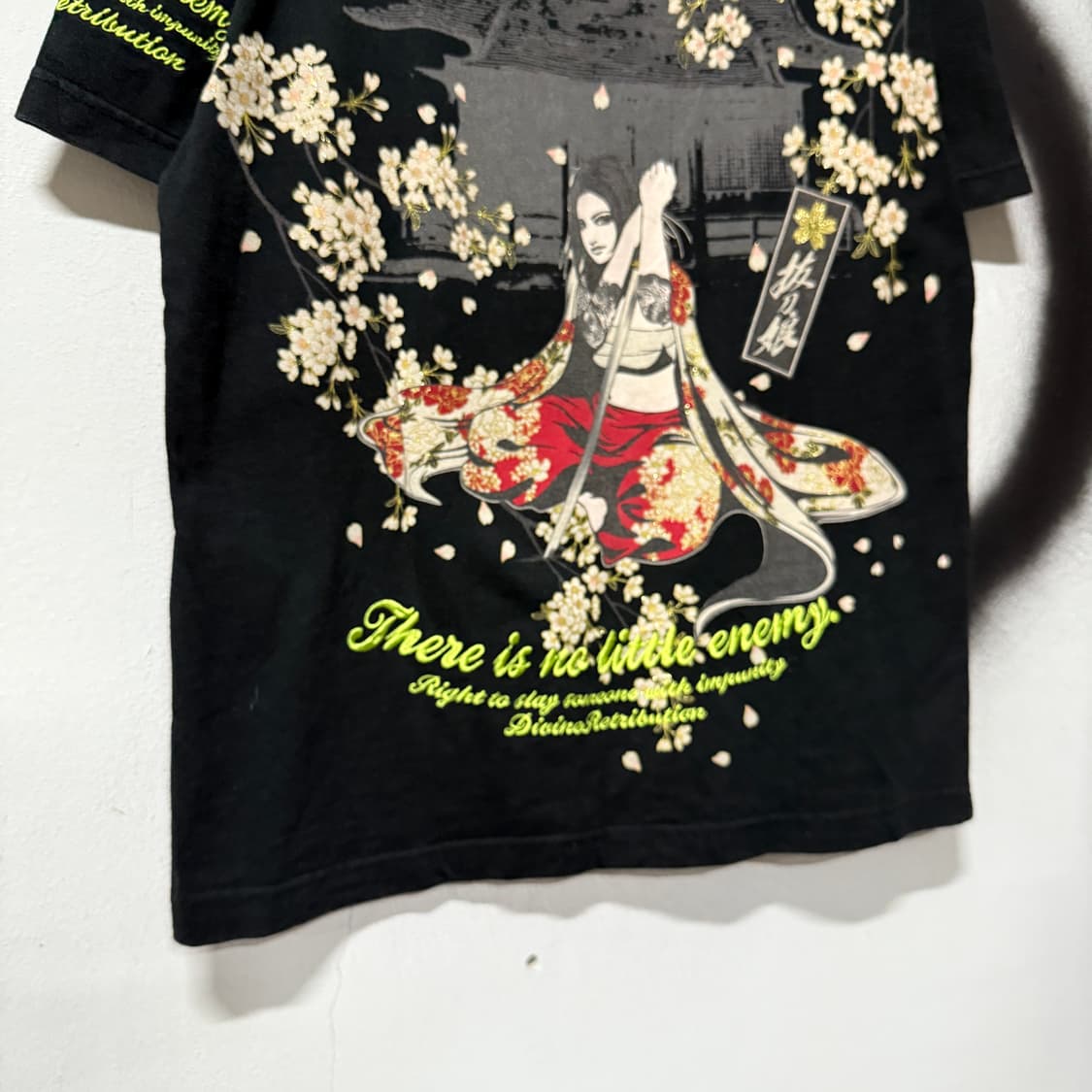 VTG 빈티지 재패니즈 오리엔탈 풀 자수 반팔 티셔츠 상품이미지6