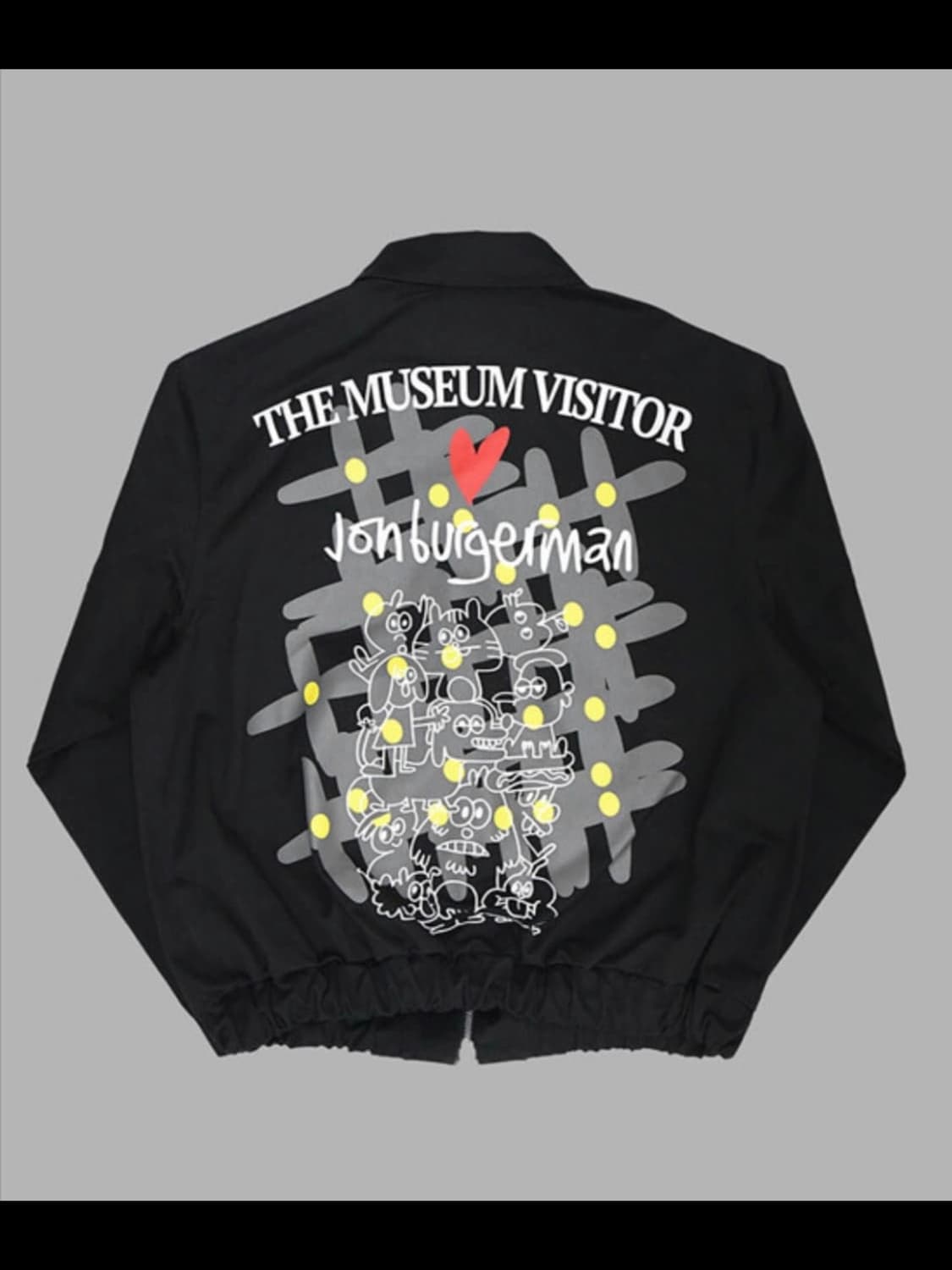 더뮤지엄비지터 플라워 프린트 지퍼 블루종 블랙 L사이즈 상품이미지2