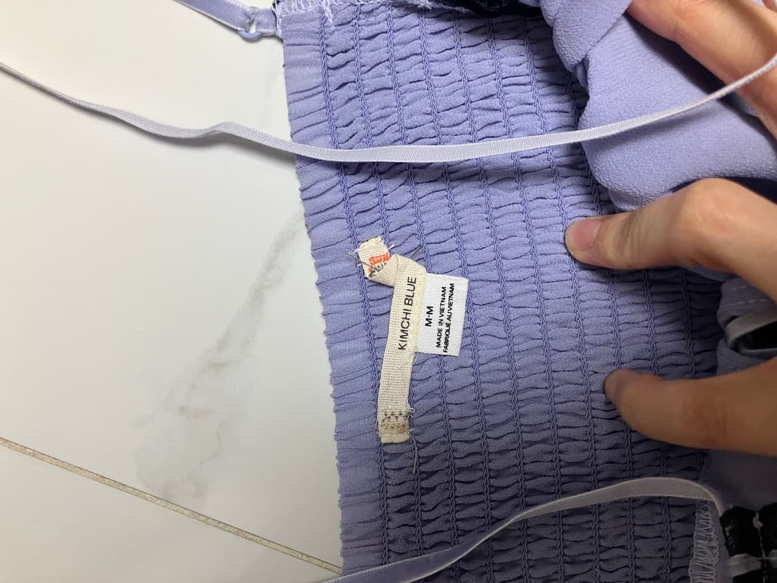 Kimch Blue 미착용 새거 레이스 리본 캐미솔 탑 라벤더 블루 상품이미지4