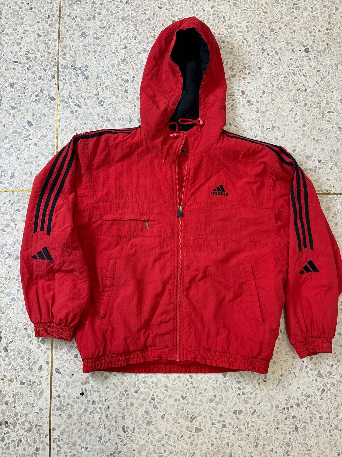 90s'adidas 레드 후드 바람막이 상품이미지7