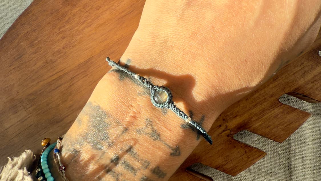 미니 래브라도라이트 보헤미안 마크라메 원석 팔찌 상품이미지4