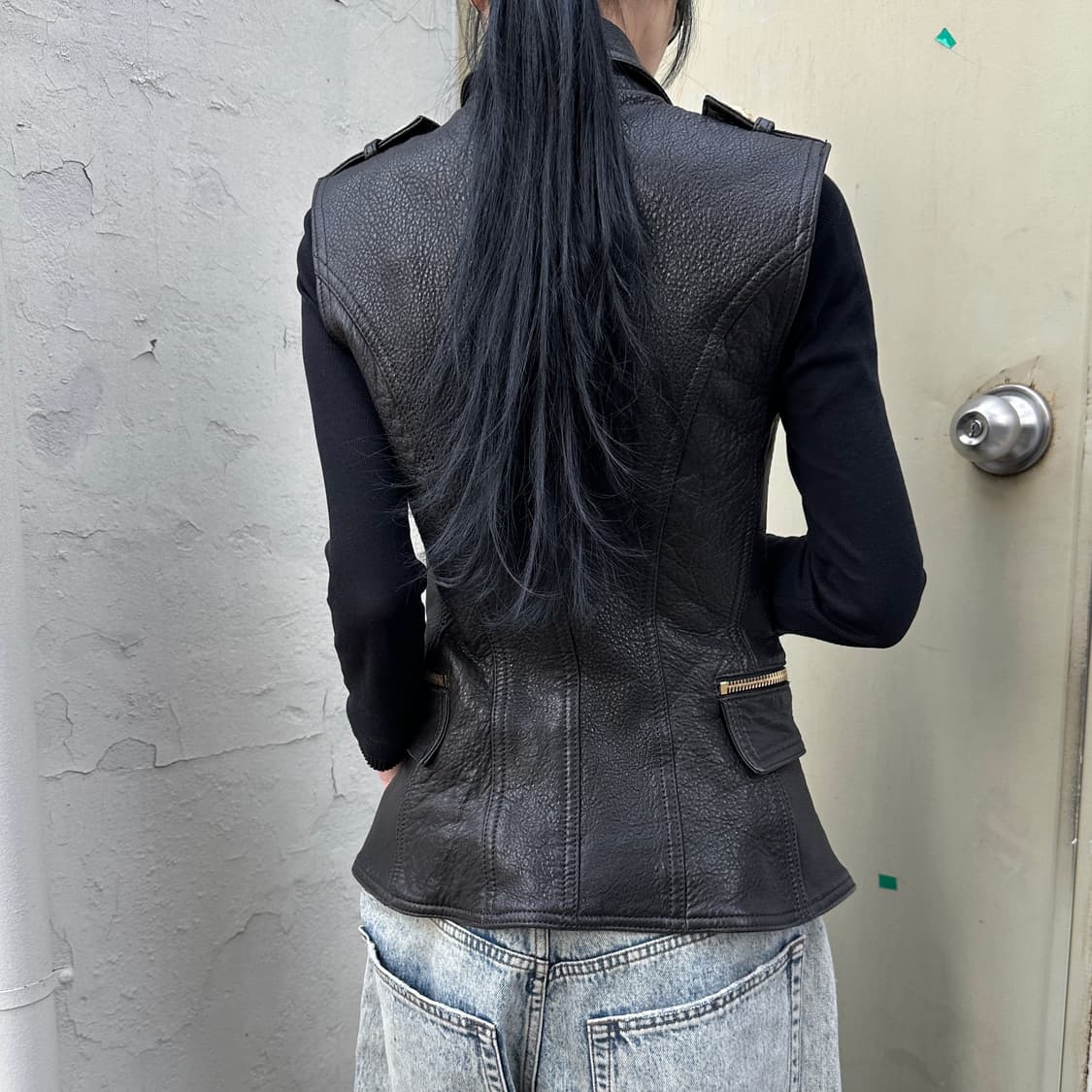 (레어) 2010 아카이브 발망 가죽 나폴레옹 버튼 베스트 상품이미지6