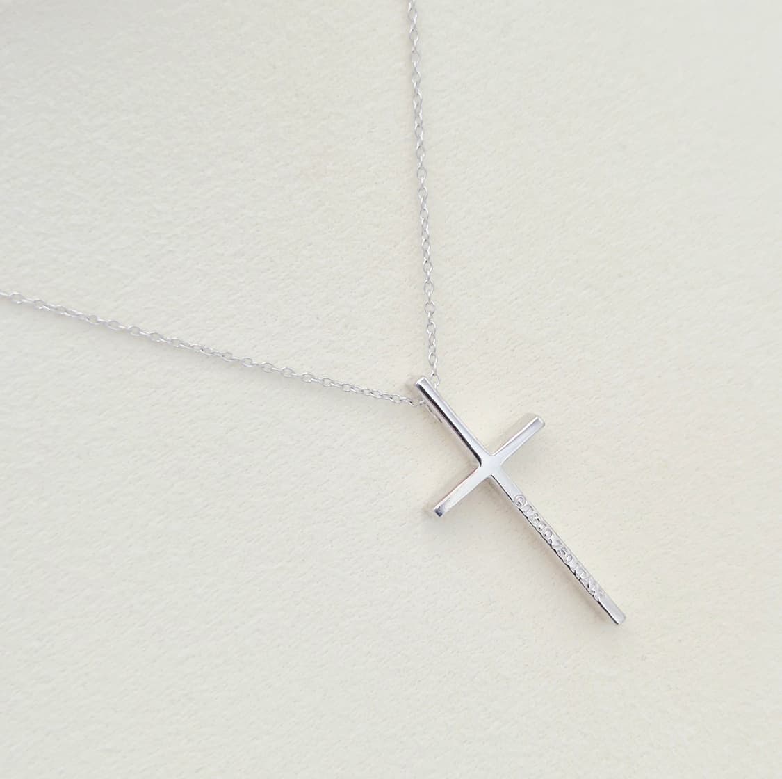 [중고명품셀렉트]티파니앤코 화이트 골드 크로스 팬던트 목걸이 상품이미지7