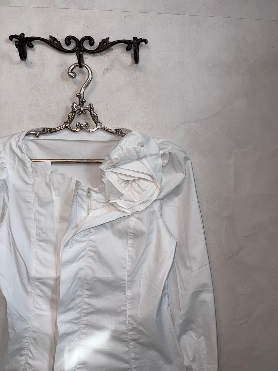White rose corsage pleated two ways jk 상품이미지3