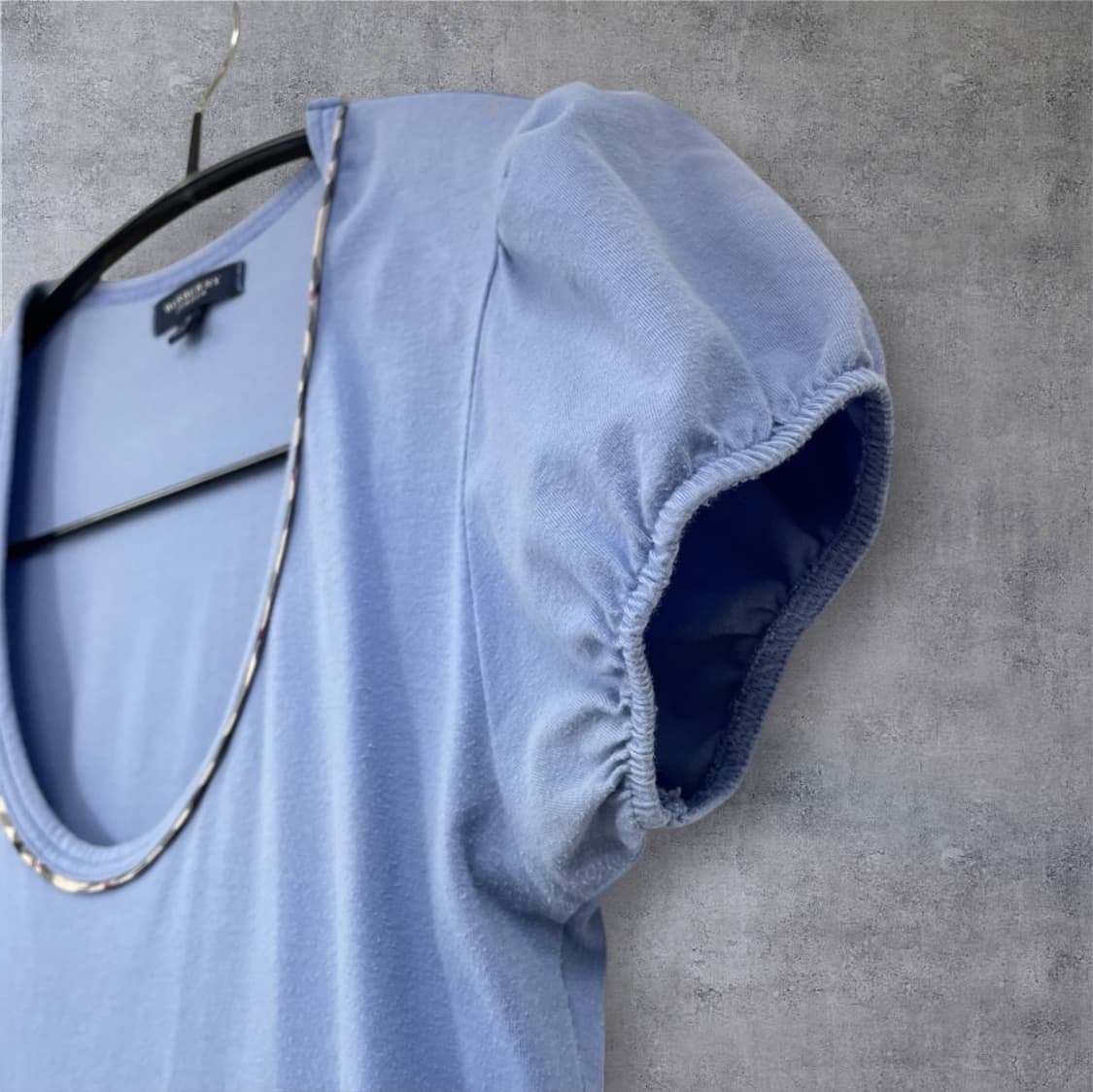 버버리 Burberry 스카이블루 U넥 캡소매 티셔츠 S 상품이미지8