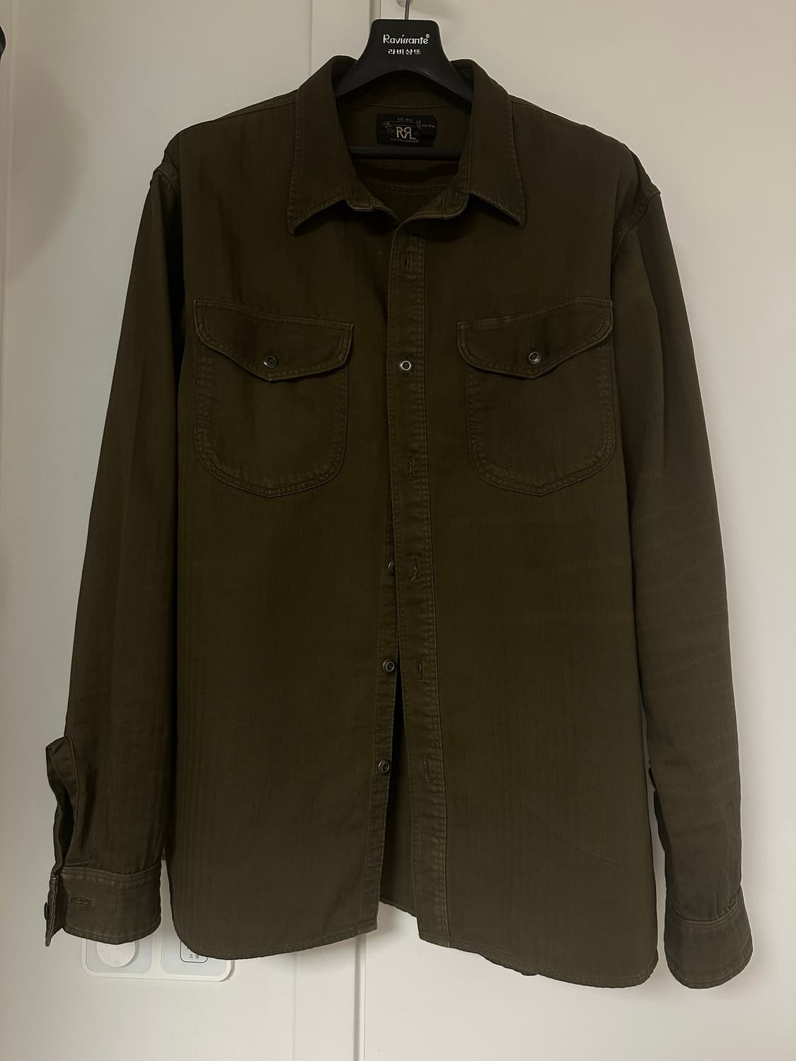 RRL 가먼트다잉 헤링본 워크셔츠XL 상품이미지1