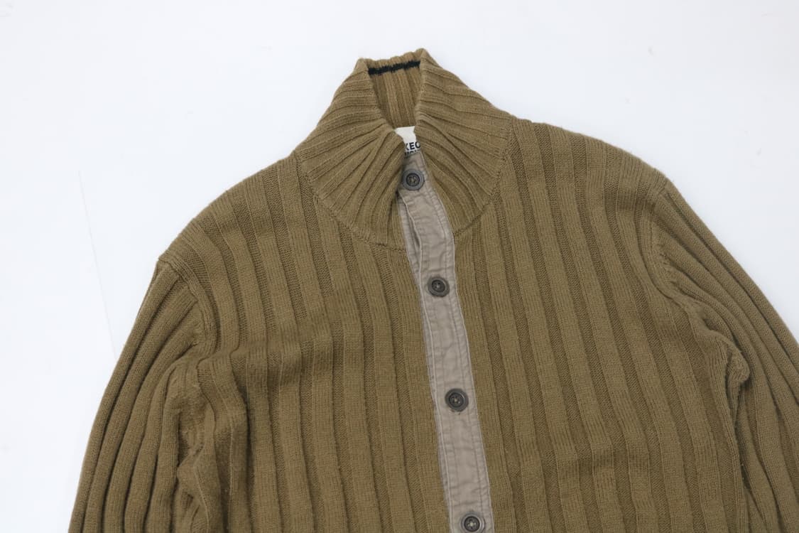 타케오 키쿠치 빈티지 카키 립 니트 가디건 (3) 상품이미지3