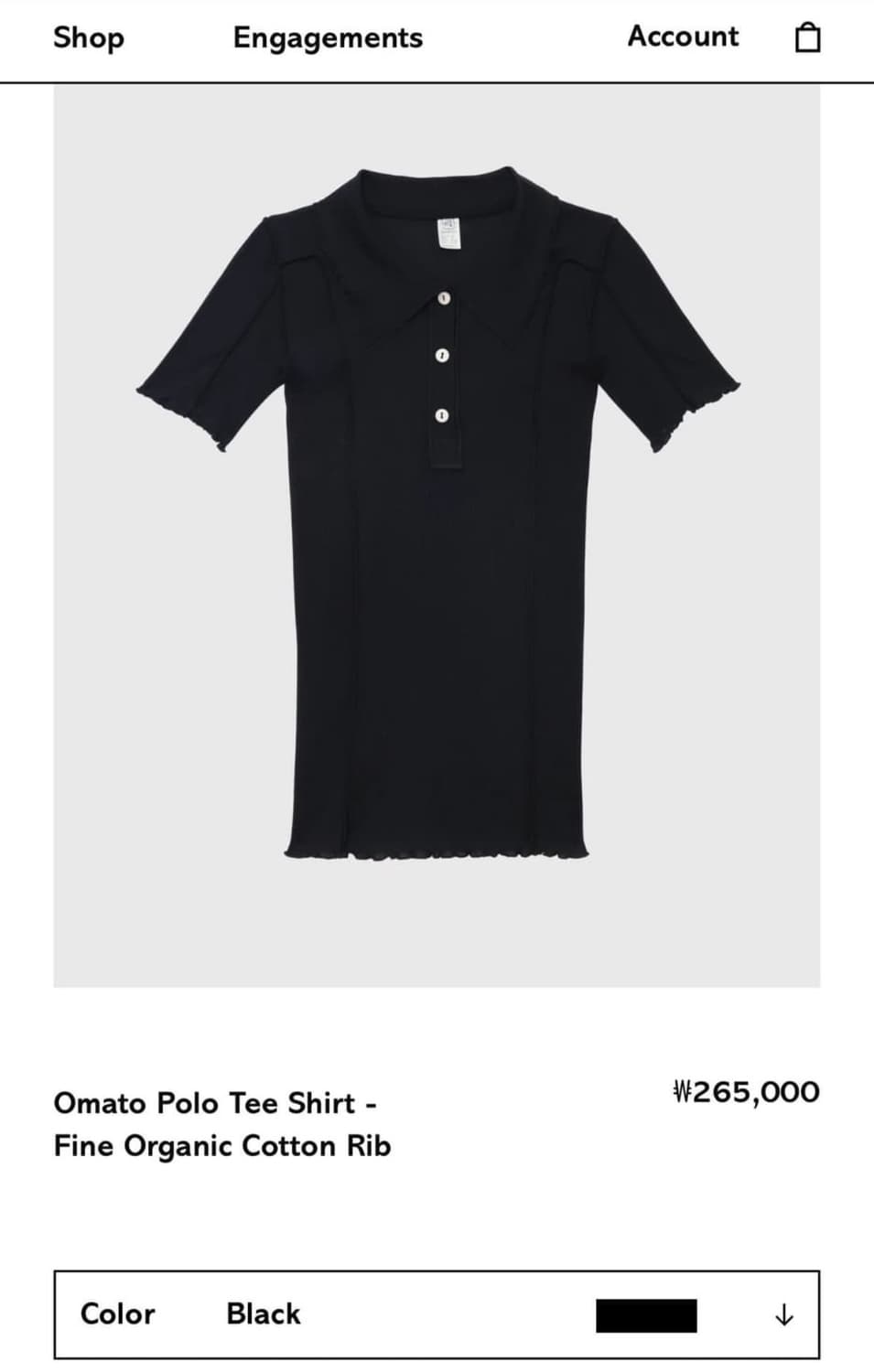 (S,M,L) 베이스레인지 Omato Polo 블랙 상품이미지5