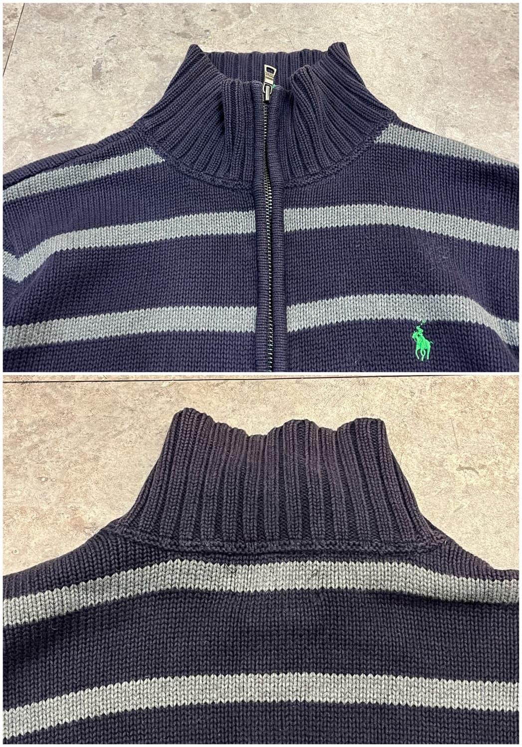 폴로 랄프로렌 스트라이프 니트 집업 네이비 XL #csz2185 상품이미지5