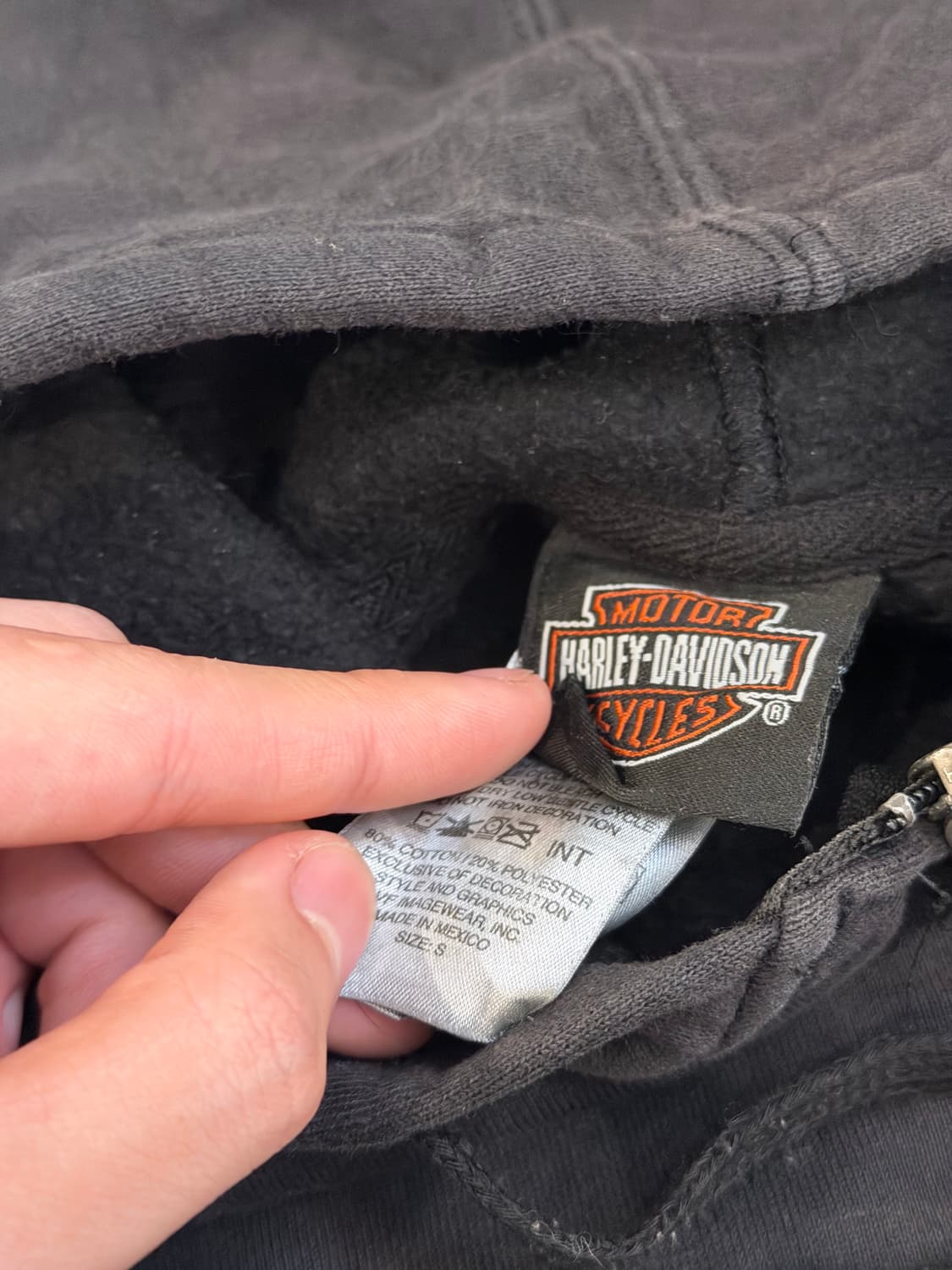 할리데이비슨 빈티지 방패로고 후드집업 블랙 상품이미지5