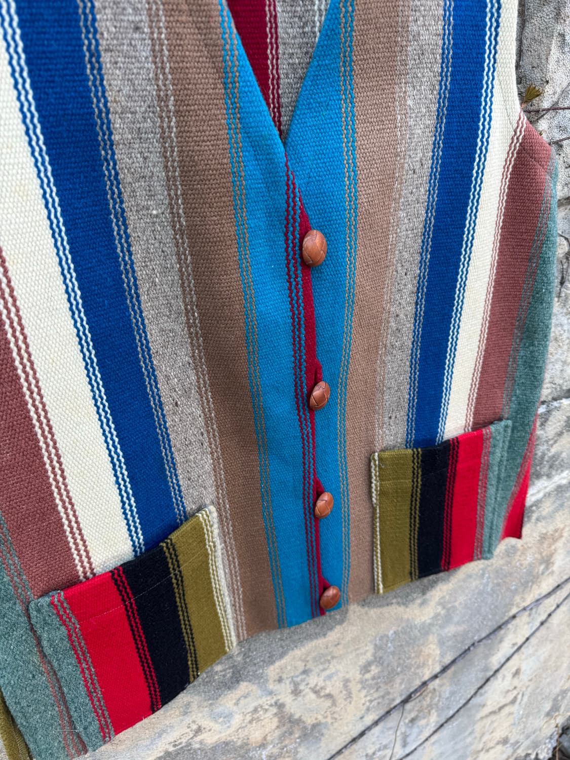 오르테가 핸드 우븐 울 네이티브 아메리칸 웨스턴 치마요 베스트 조끼 상품이미지5