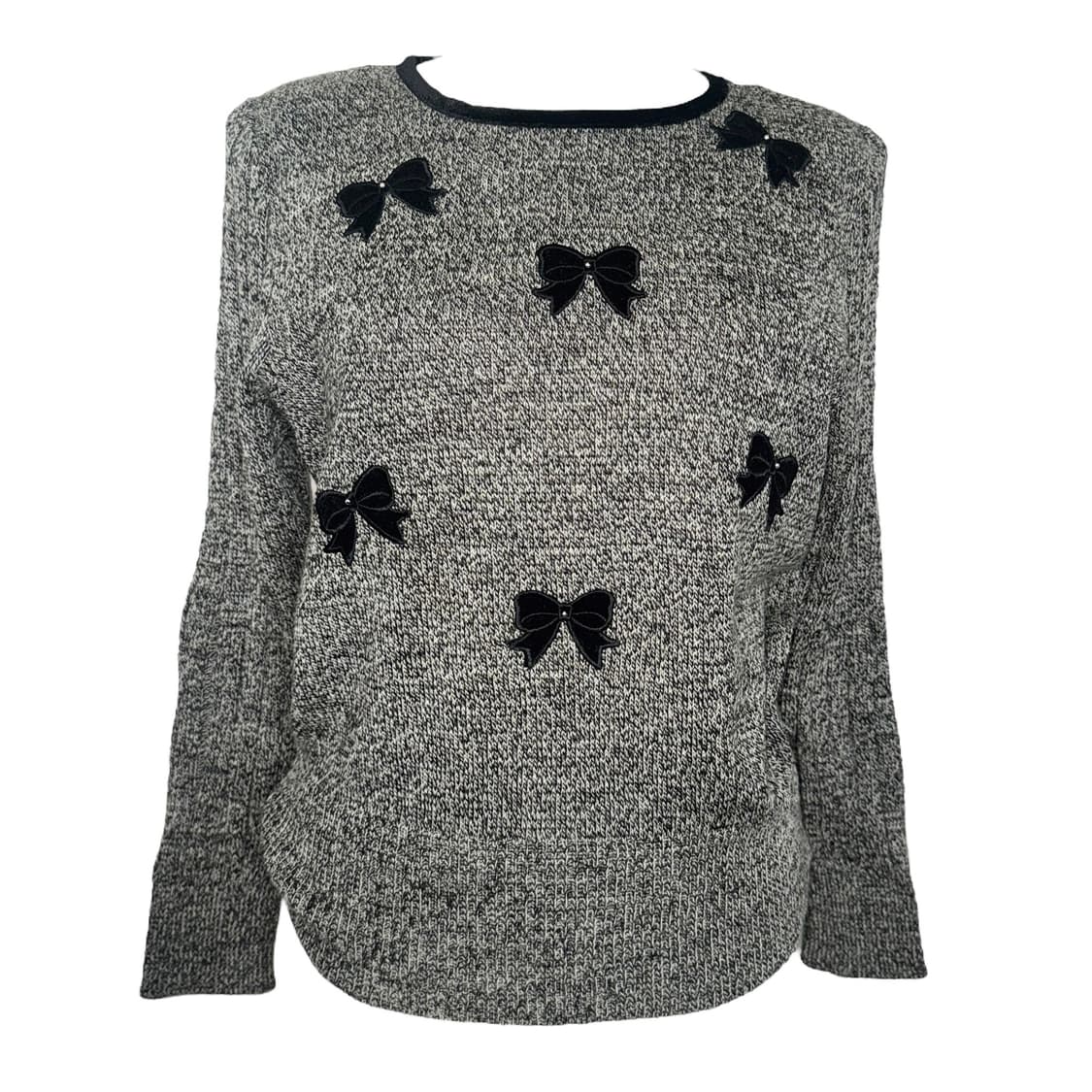 Delicate Grey Ribbon Knit Top 상품이미지3