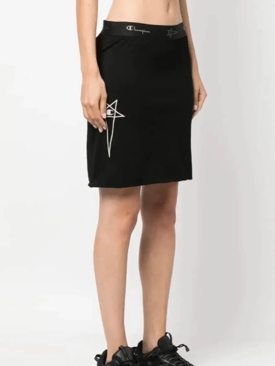 릭오웬스 챔피온 미니 스커트 s 블랙 로고 자수 챔피언 미디 롱 상품이미지2