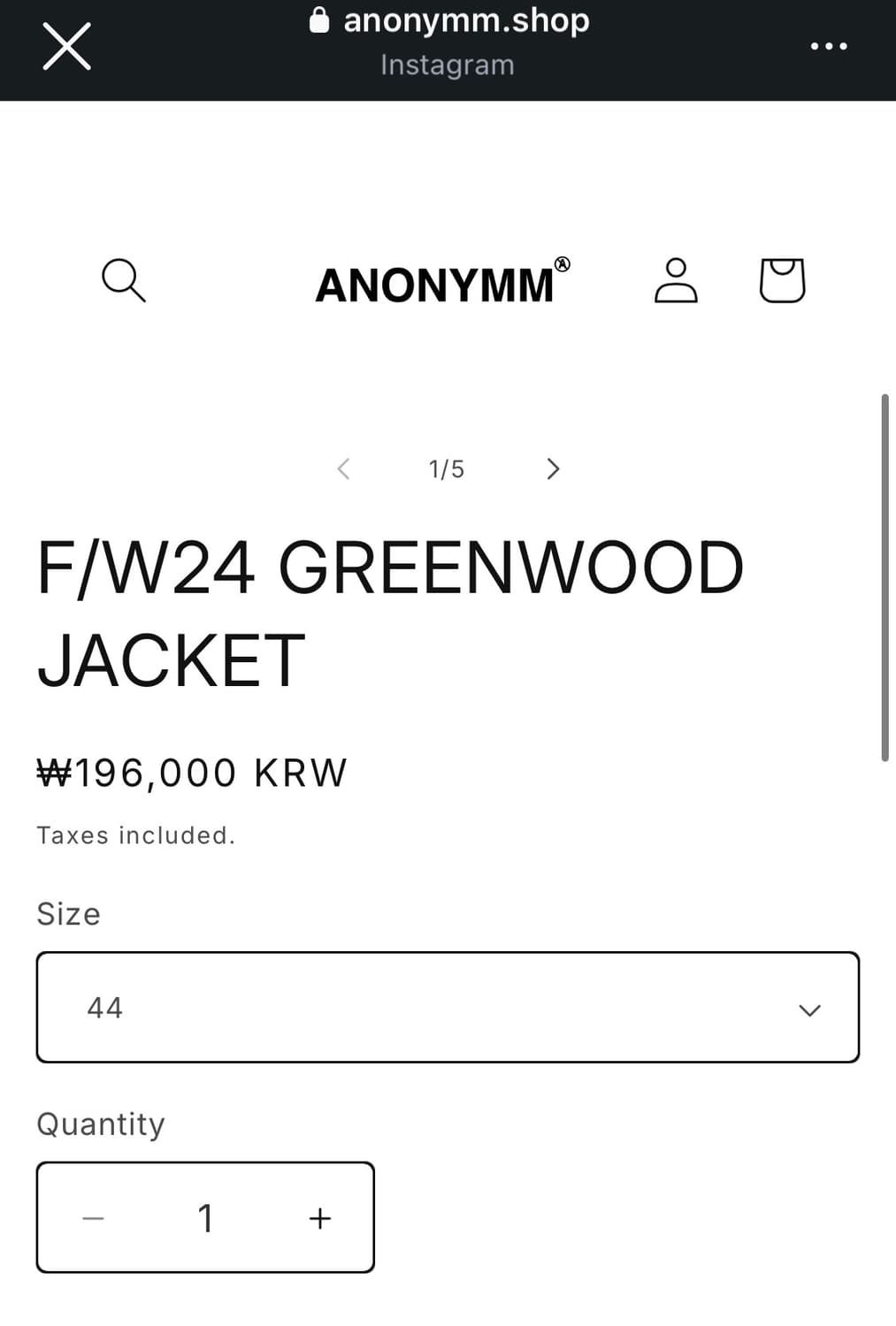 ANONYMM Greenwood jacket 50size 빈티지 상품이미지5