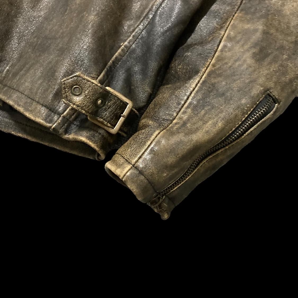 리얼레더 워싱 싱글 라이더 자켓 상품이미지5