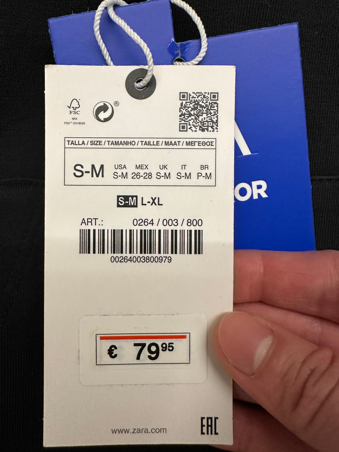 [S-M] 자라 x 아더에러 자수 후드 스웨트셔츠 블랙 상품이미지6