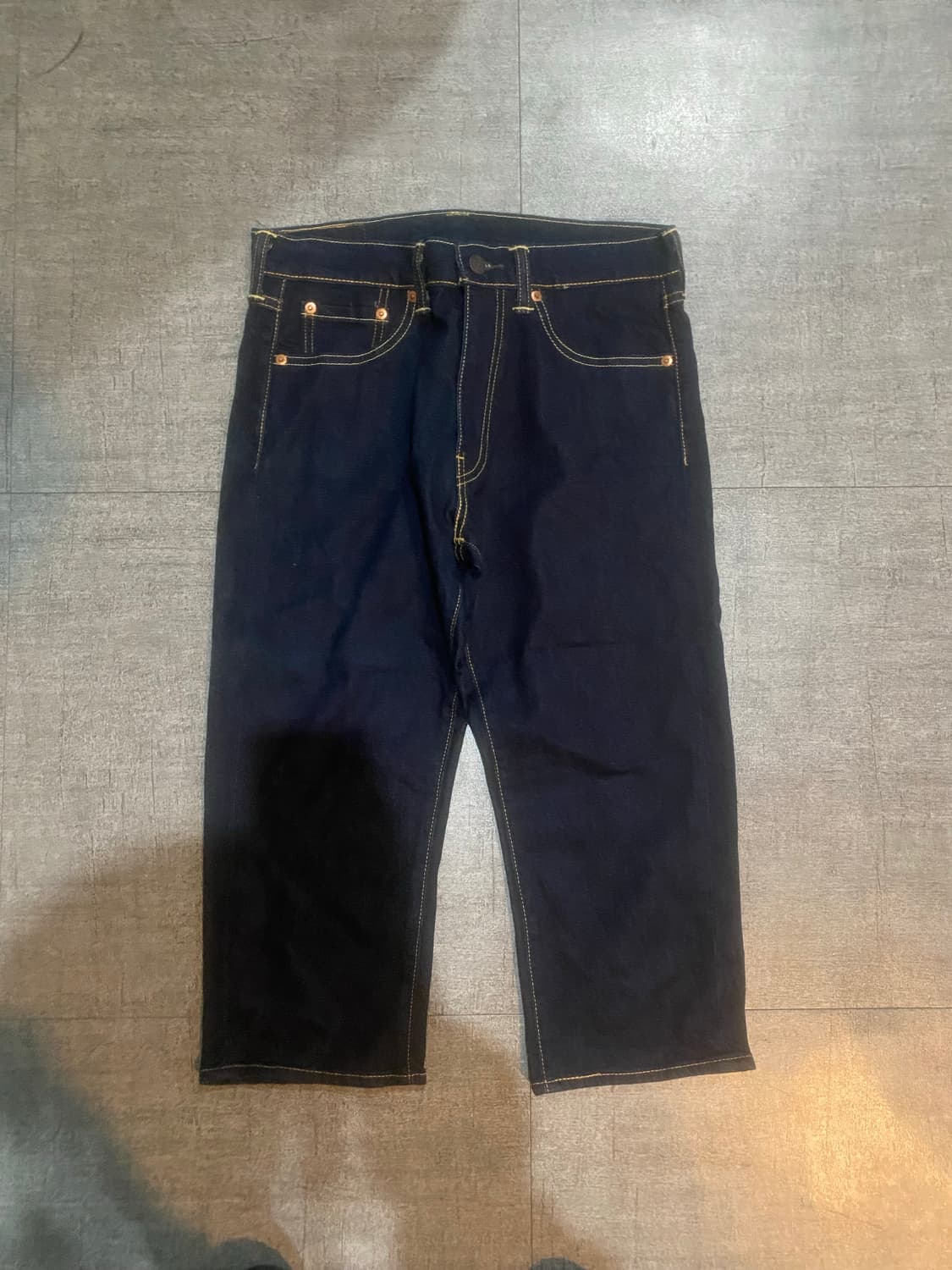 Levis 리바이스 올드스쿨아메카지 오렌지패치 하프팬츠반바지 생지팬츠 상품이미지1