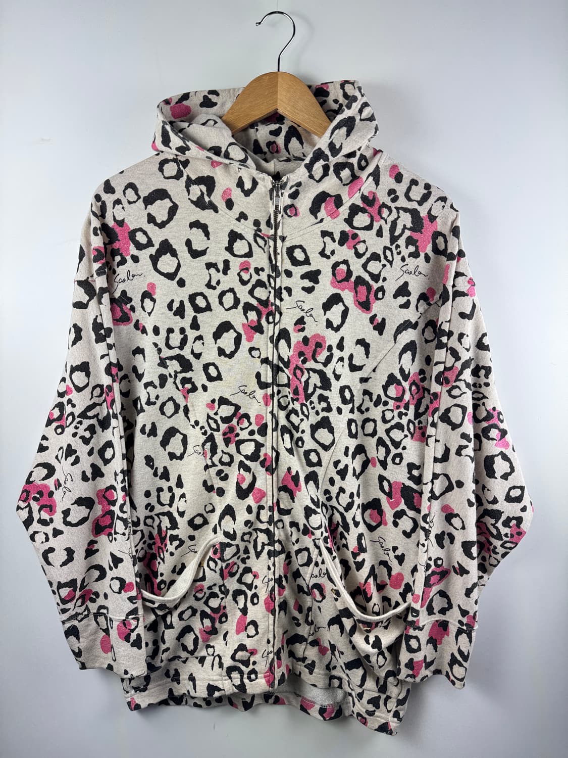 JPN SCOLAR 갸루 호피 가오리핏 아방 후드집업1709 상품이미지1