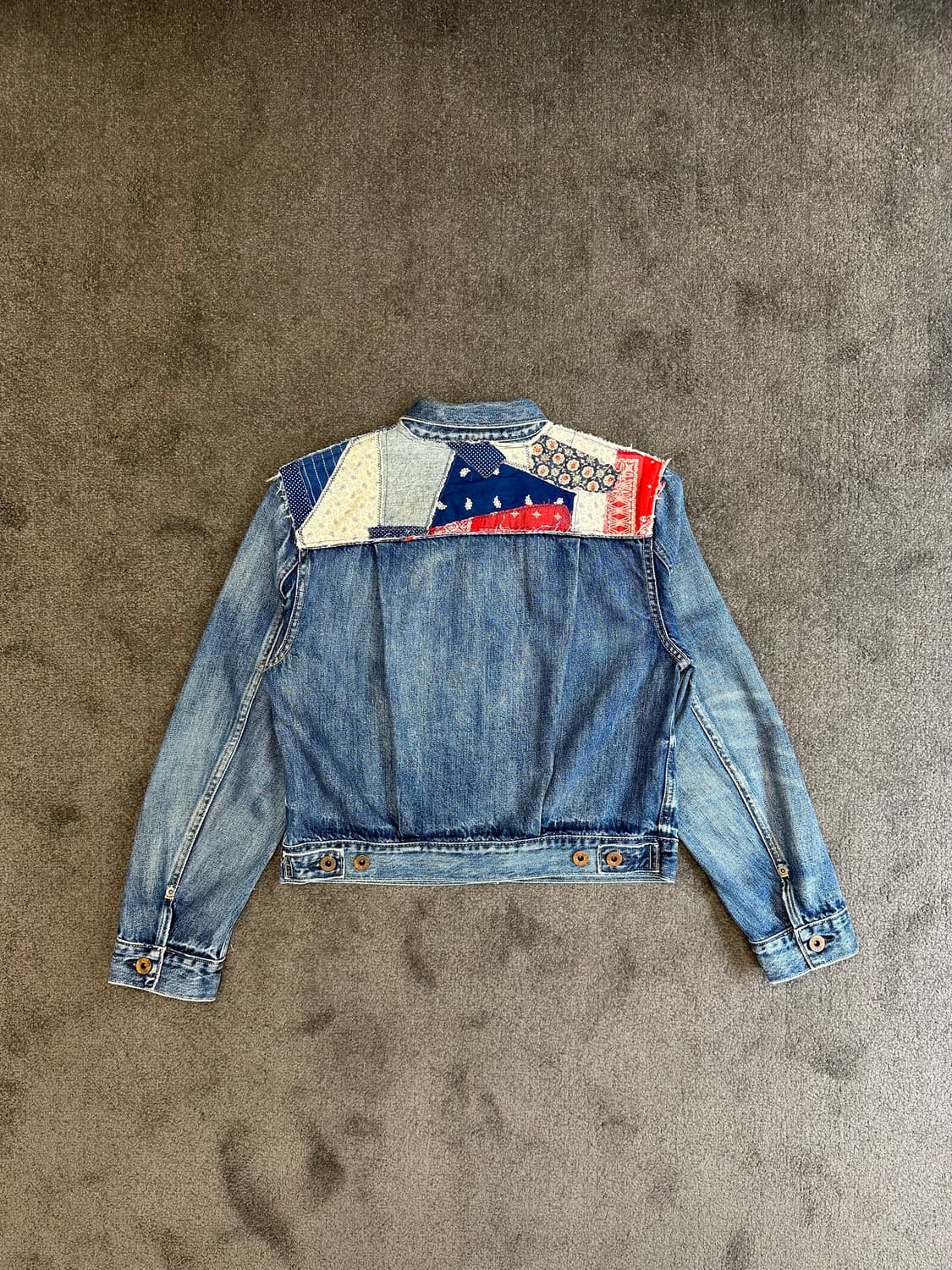 폴로 랄프로렌 패치워크 데님 자켓 S 상품이미지3