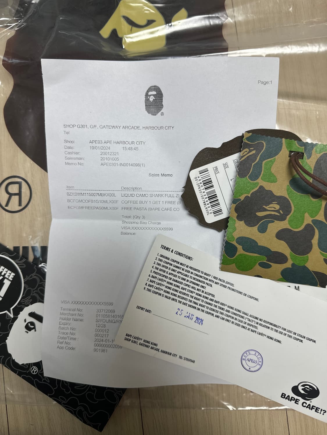 베이프 후드집업(홍콩 직구)+진품 인증서 상품이미지7