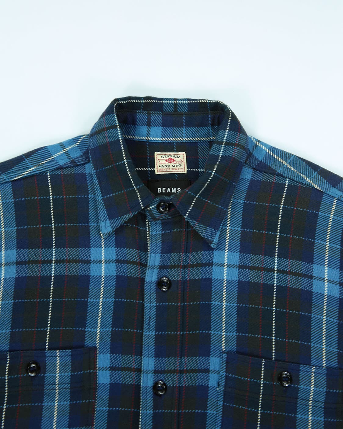 BEAMS × Sugar Cane Check Flannel Shirt 상품이미지4