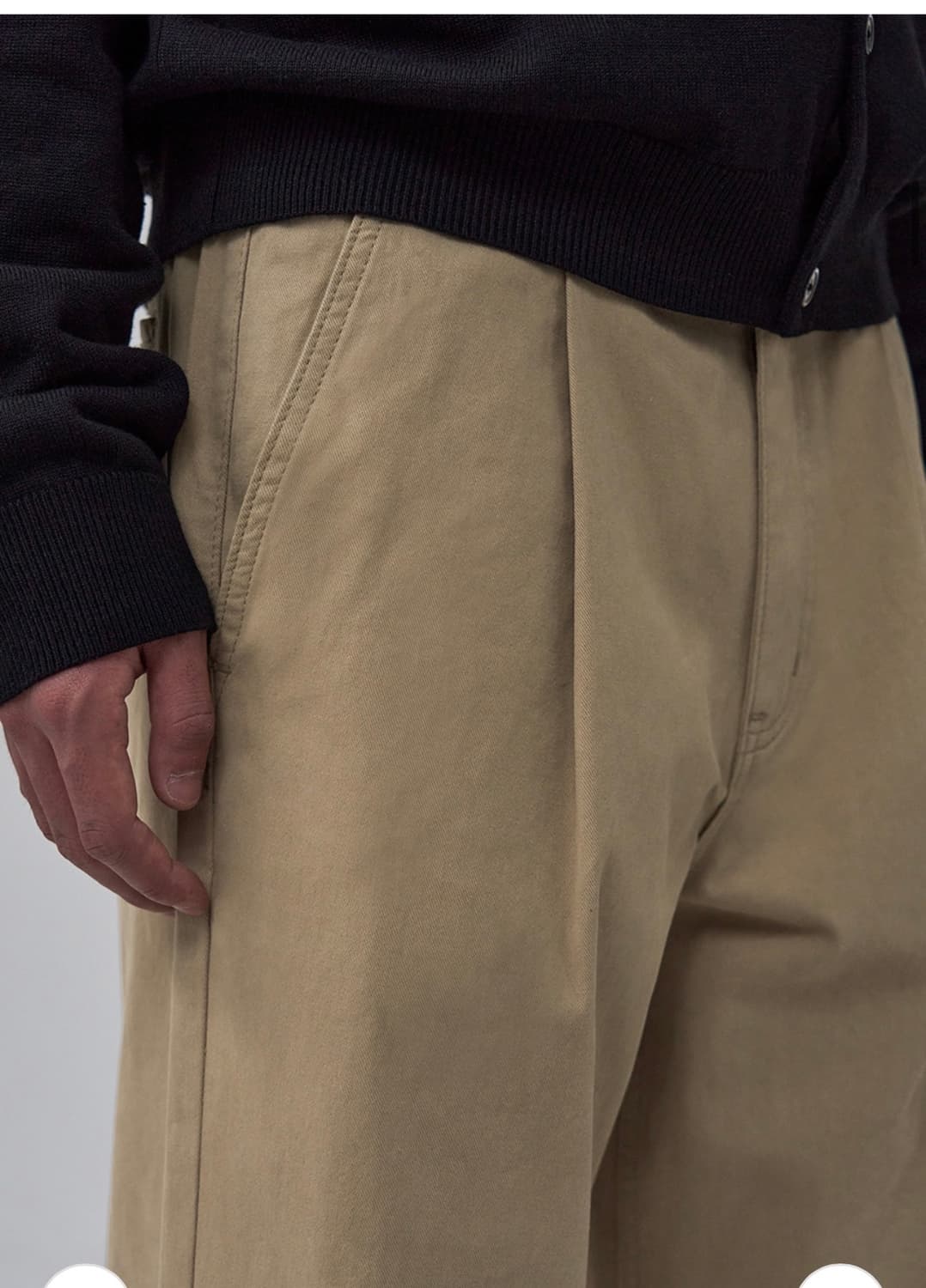 (새상품)(L) 아워데이즈 워시드 세미 와이드 코튼 치노 팬츠 BEIGE 상품이미지7