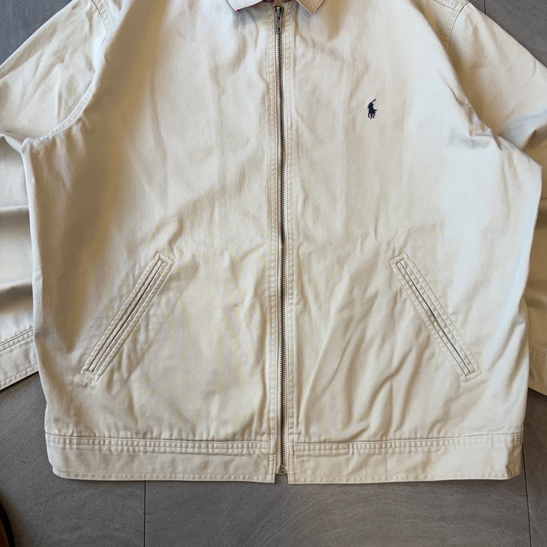 폴로 정품 국내 두산 베이지 스윙톱 자켓 상품이미지2