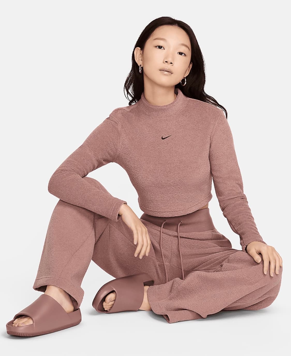 나이키 우먼스 슬림 플리스 탑 팬츠 세트 상품이미지1