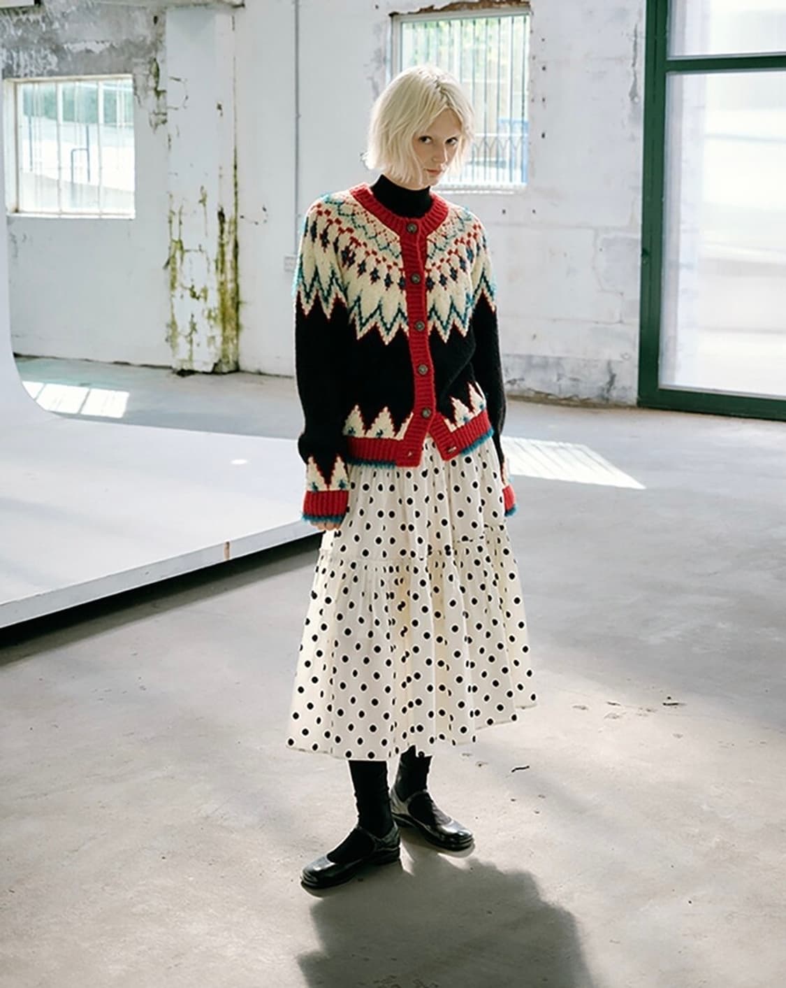 새상품)그린버터 테리 노르딕 울 코위찬가디건 상품이미지1