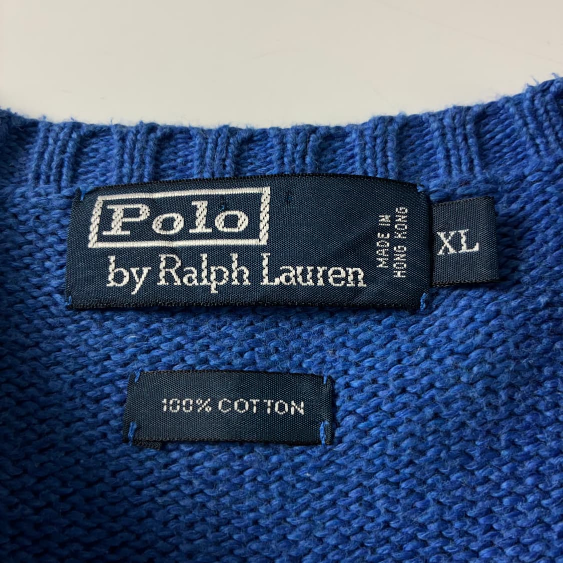 Polo  폴로 랄프로렌 90,s 자수 코튼 블루 라운드 니트  상품이미지4