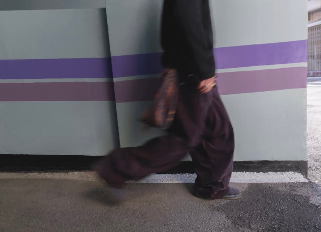 사일런트실러블 폴드백 핀턱 팬츠 퍼플 상품이미지4