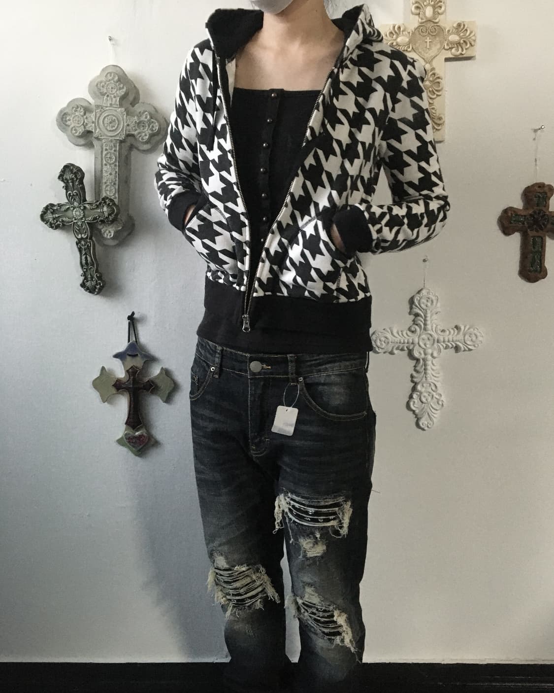 Pattern hood zip up 상품이미지5