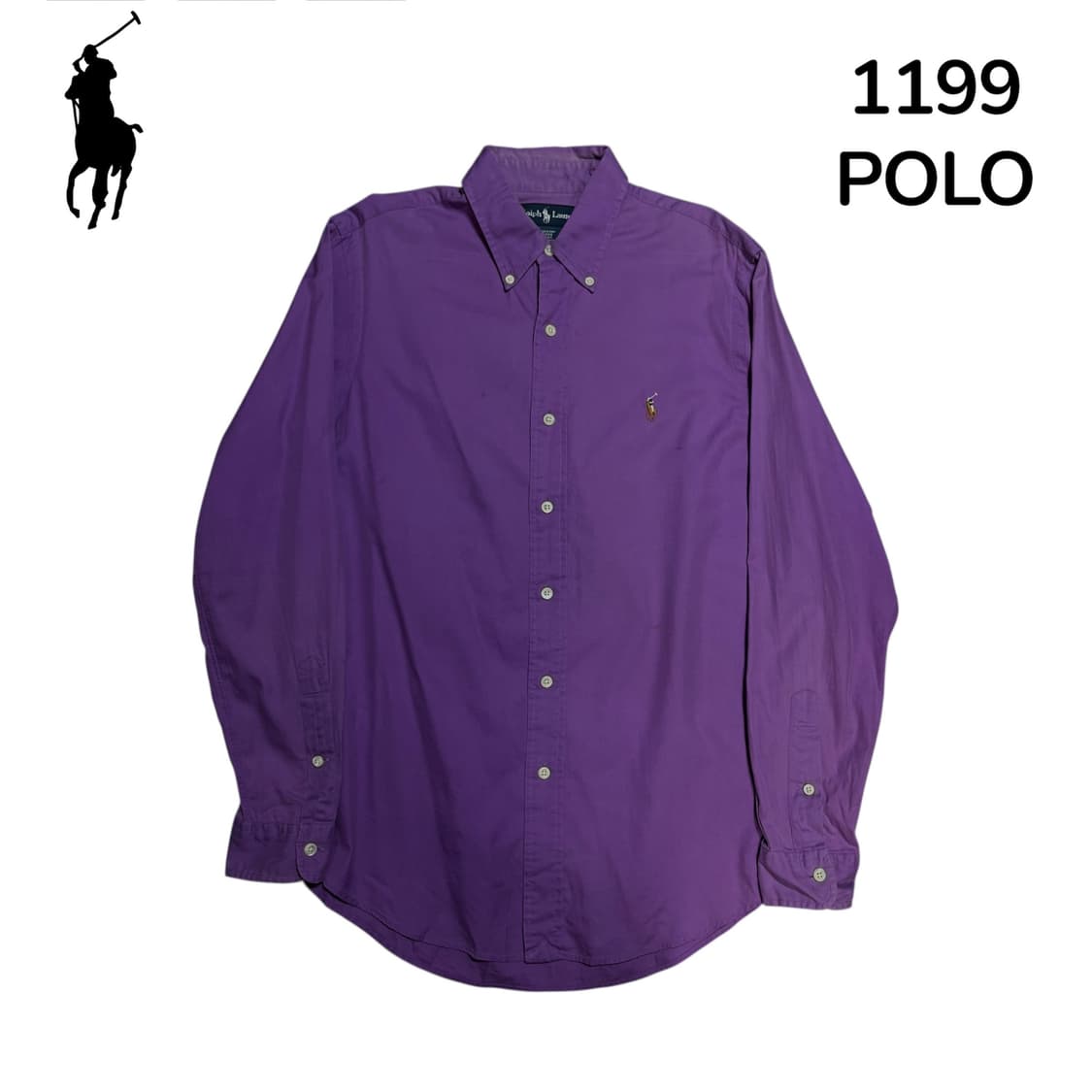 폴로 단색 솔리드 퍼플 셔츠 M 상품이미지2