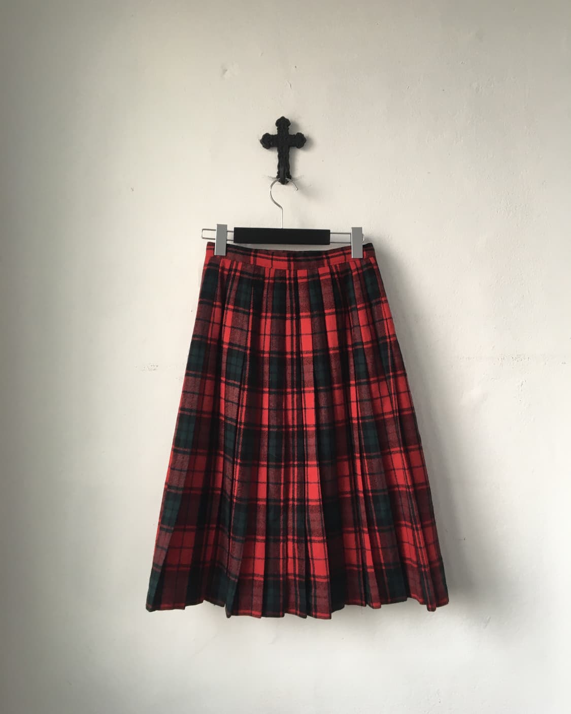 Fringe point woolen check pattern wrap s 상품이미지3