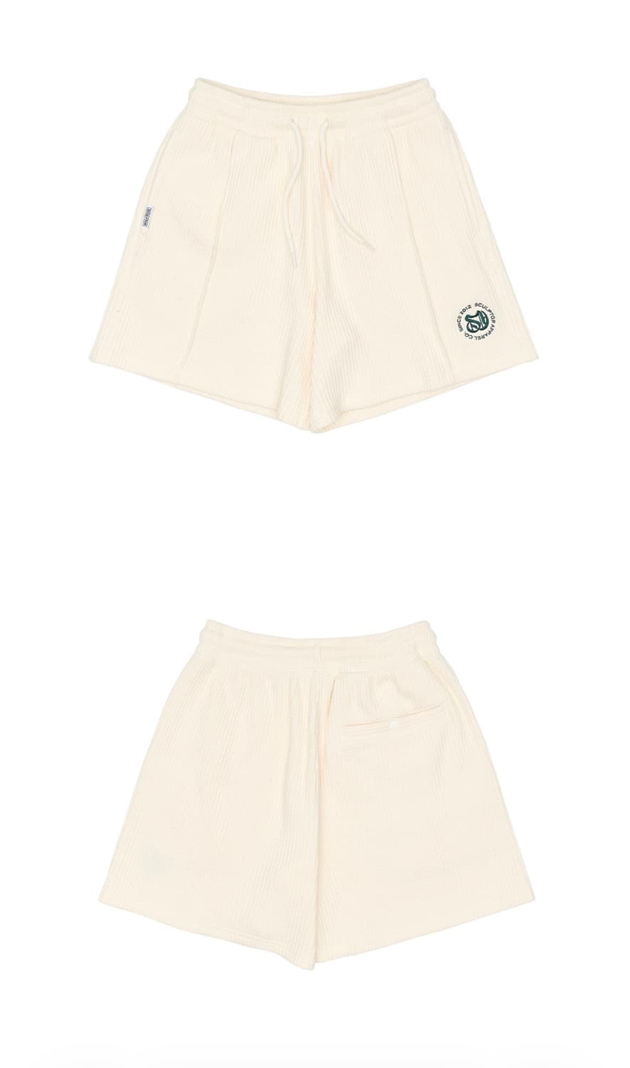 스컬프터 monogram waffle sweat shorts cream 상품이미지2