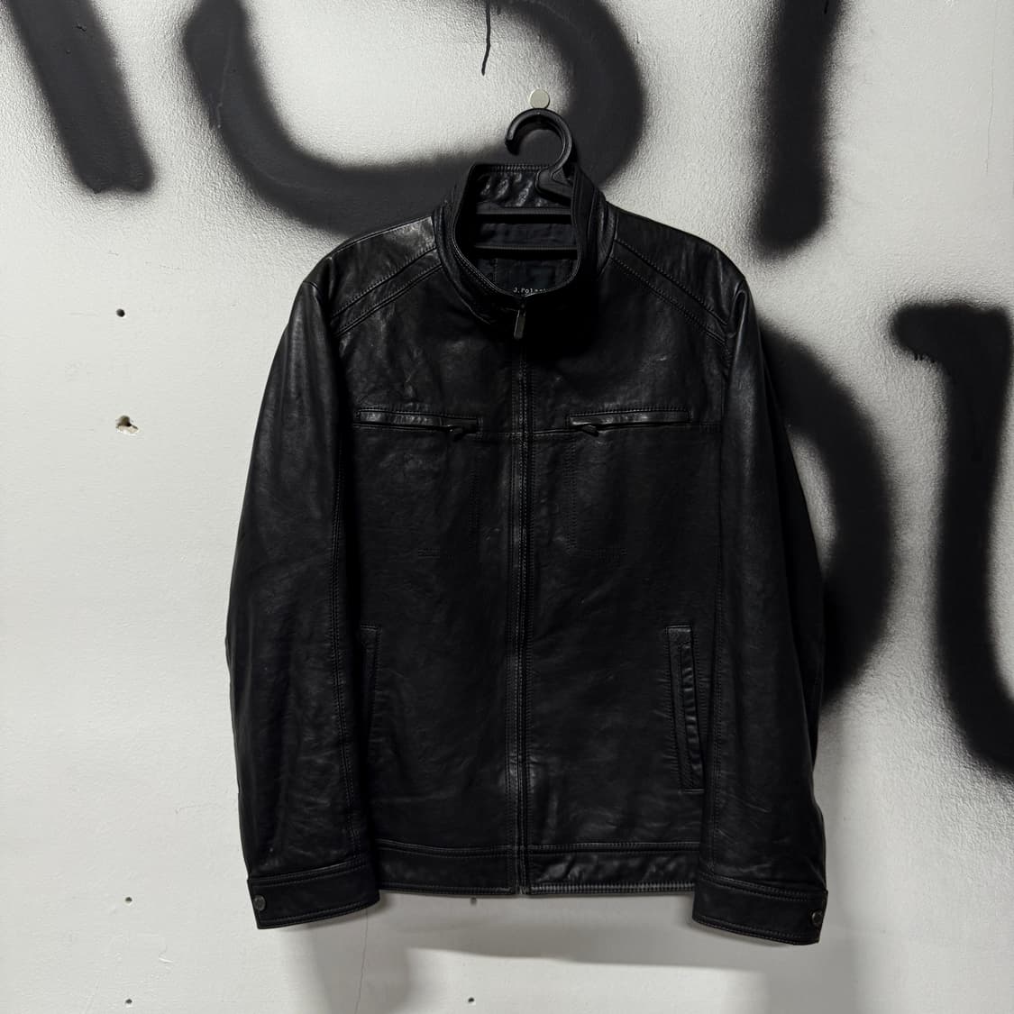 VTG 빈티지 쉽스킨 양가죽 100% 리얼레더 싱글 집업 자켓 상품이미지1