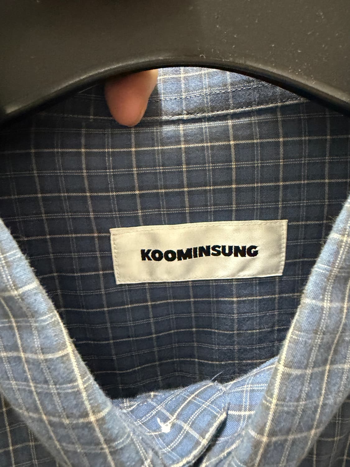 구민성 버튼다운 체크셔츠 블루 M 상품이미지4