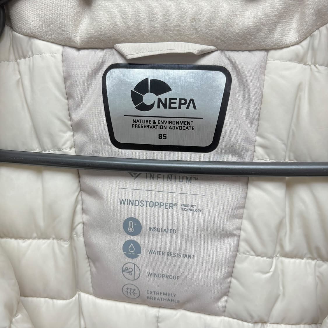 3712 네파 베이지 거위털 구스다운 경량 롱패딩 상품이미지5