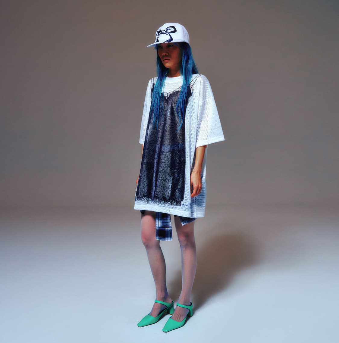 나고클 slip dress mesh big big 메쉬반팔티 상품이미지2