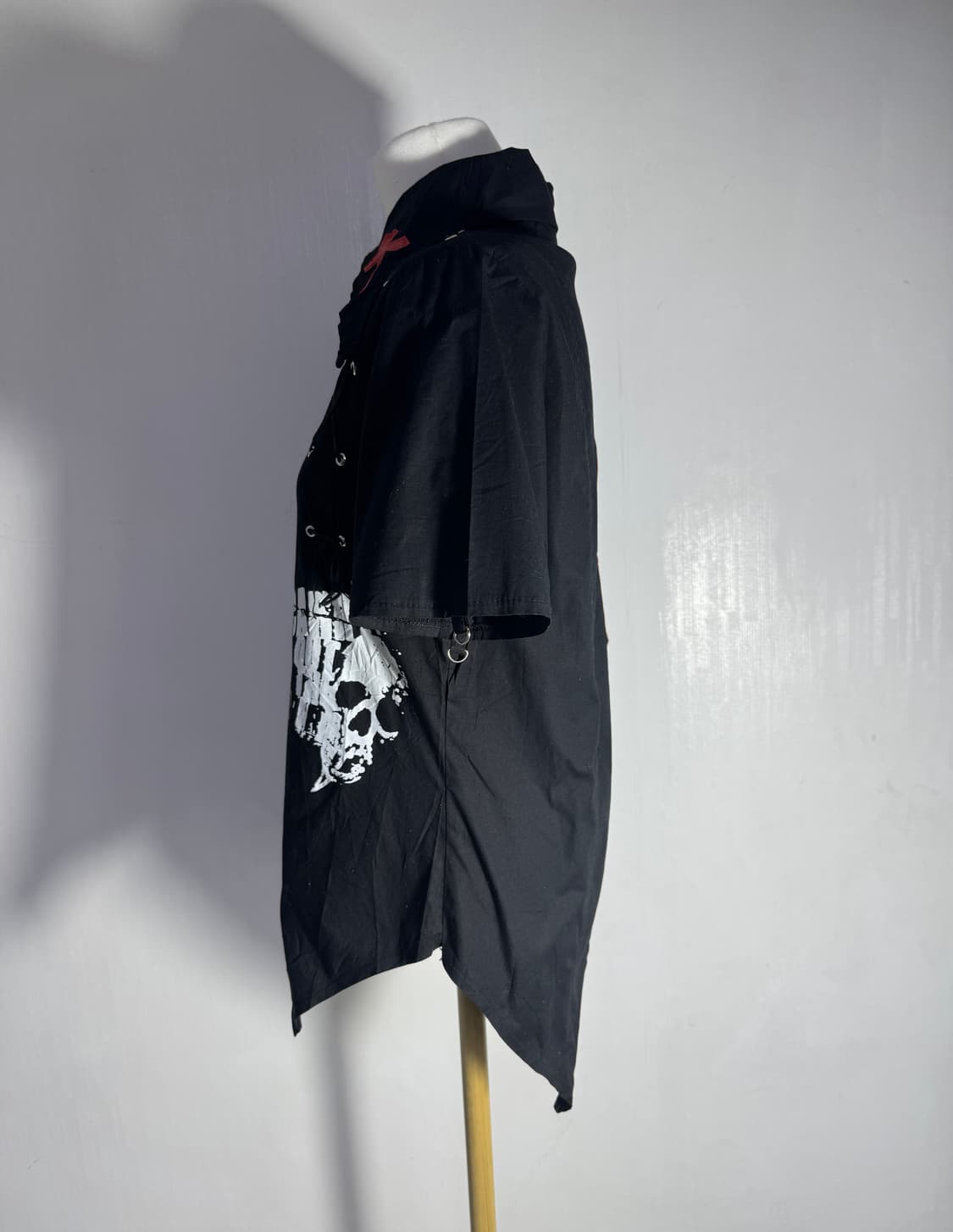 ACDC RAG 스컬 크로스 레이스업 셔츠 펑크 상품이미지3