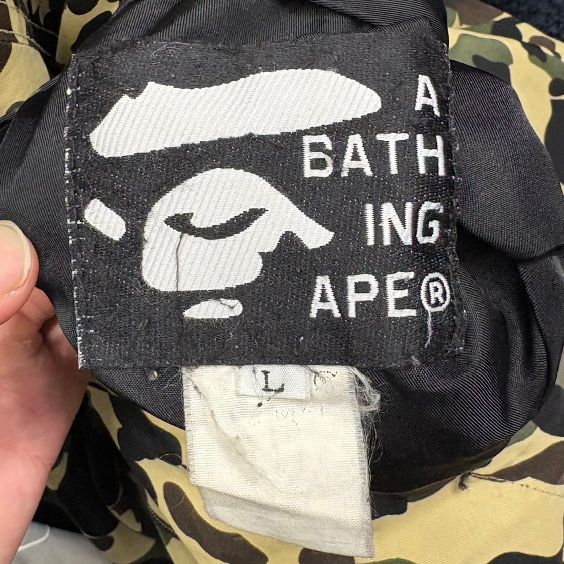Bape 옐로우 카모 리버서블 후드 바람막이 상품이미지5