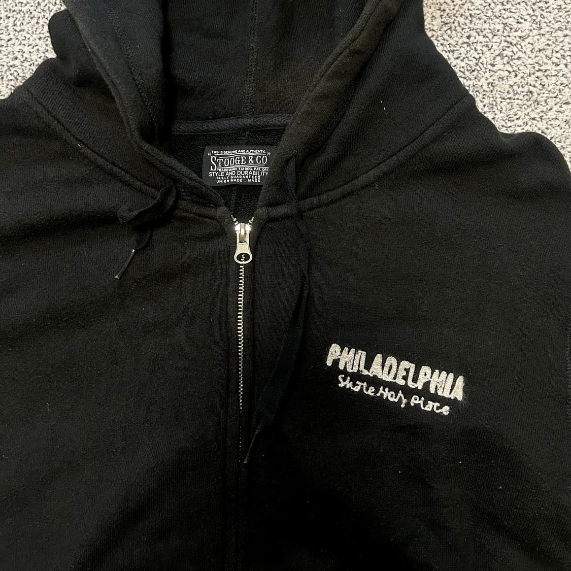 Stooge&Co Lettering black Hoodie zip-up 상품이미지4