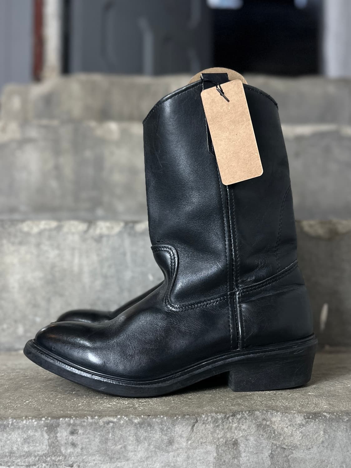 90's OG USA Made 레드윙 페코스 블랙 웨스턴 부츠 상품이미지5