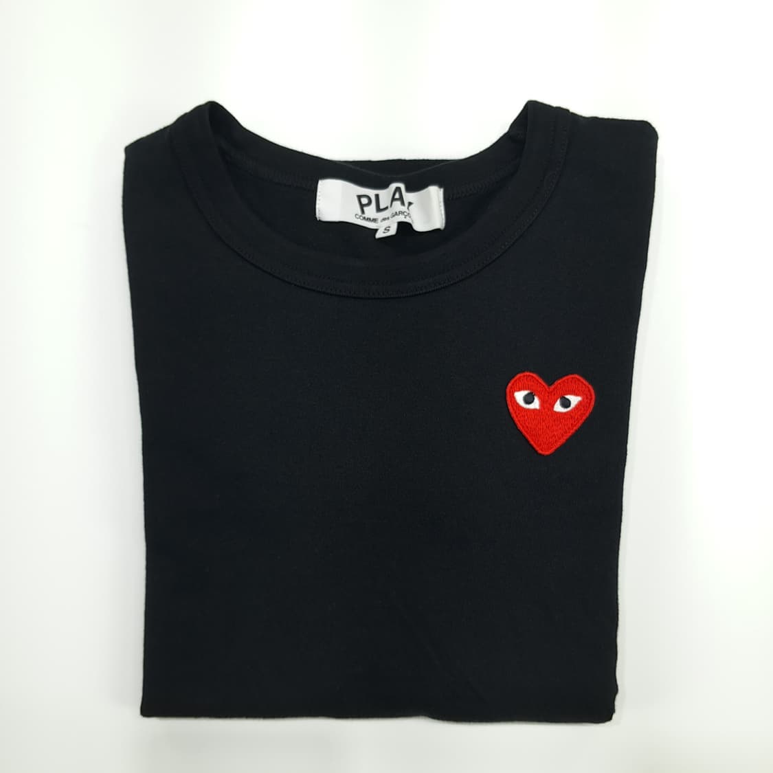 CN708 S 꼼데가르송 플레이 레드 하트 로고 긴팔 티셔츠 상품이미지9