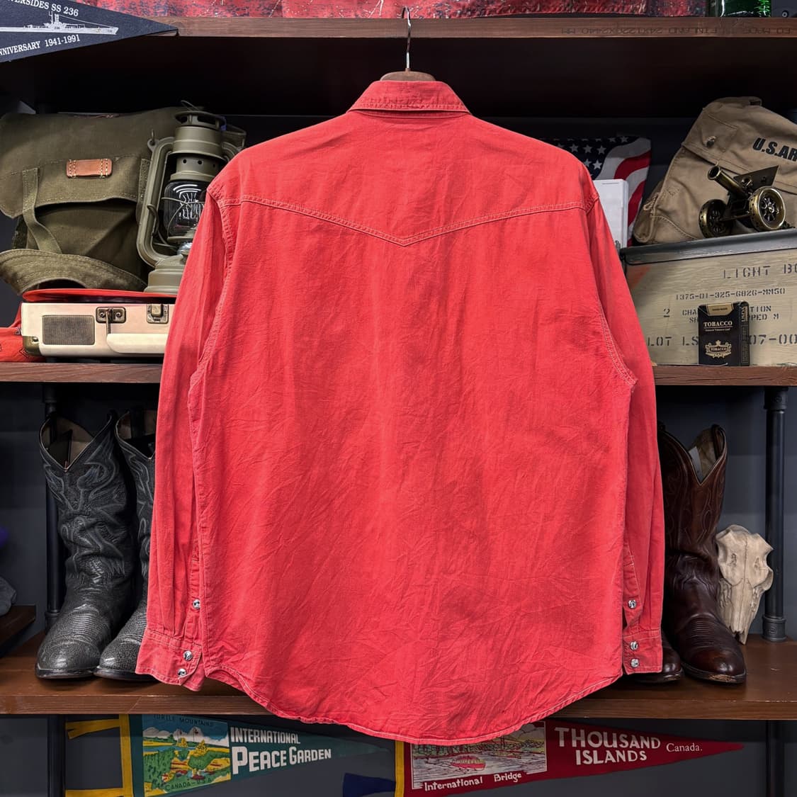 80s 랭글러 어센틱 스티치라인 웨스턴 포켓셔츠 N443 상품이미지2