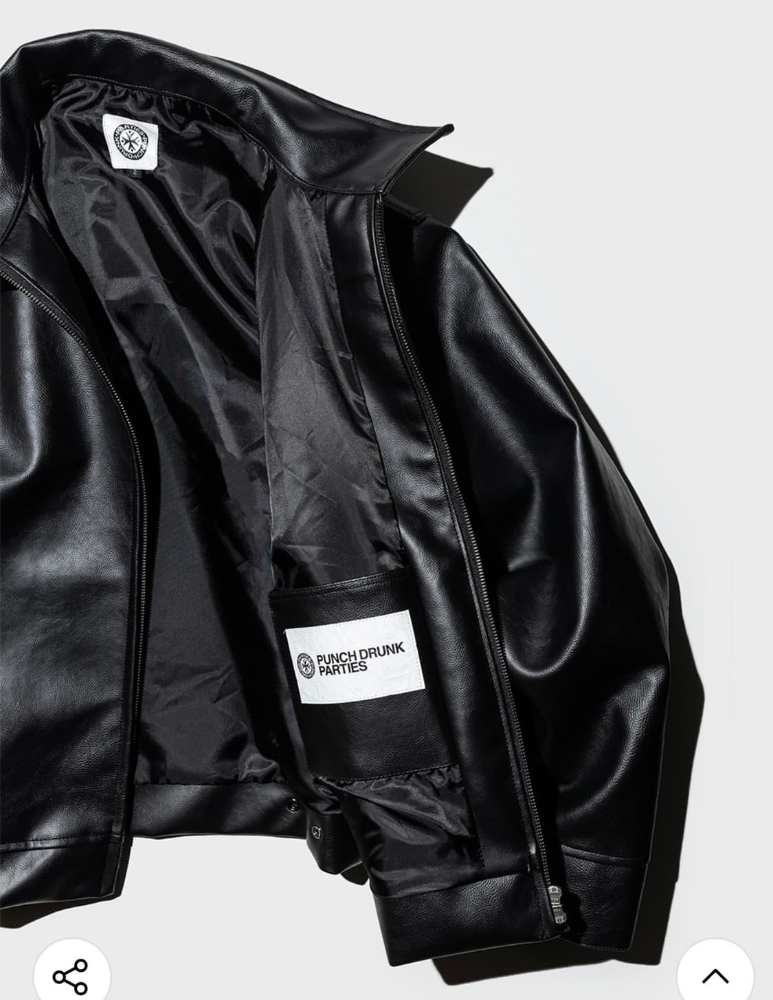 펀치드렁크파티즈 vegan leather rider jacket_블랙 상품이미지3