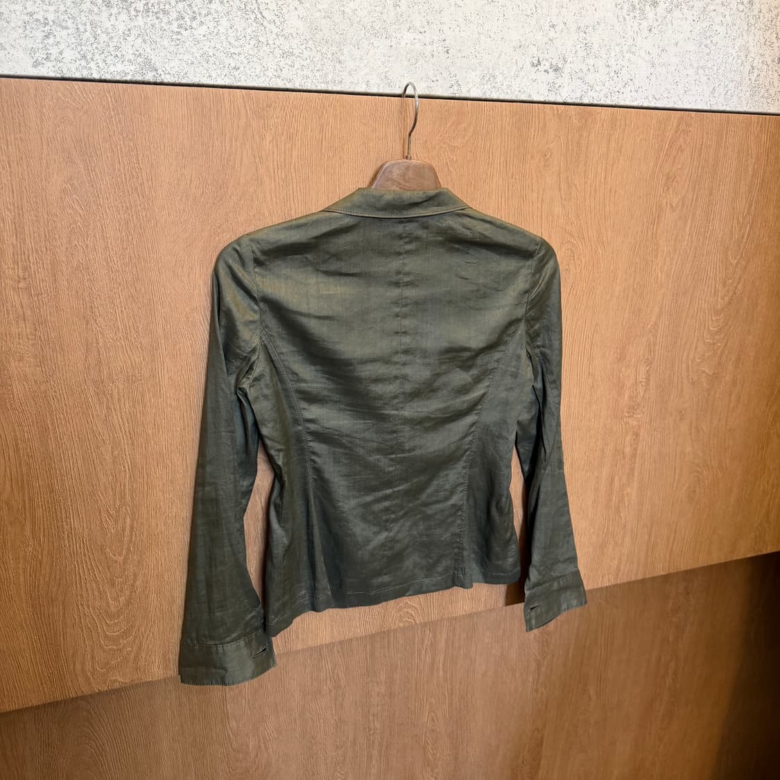 빈티지 테일러드 자켓 투 버튼 플랩 포켓 디테일 슬림핏 카키 상품이미지2